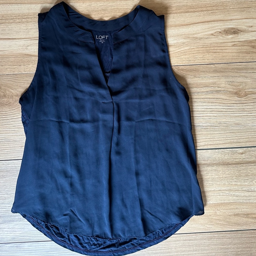 Loft navy blue blouse